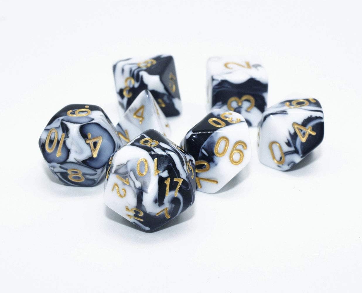 Black & White Dice Set