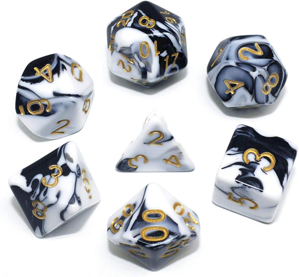 Black & White Dice Set