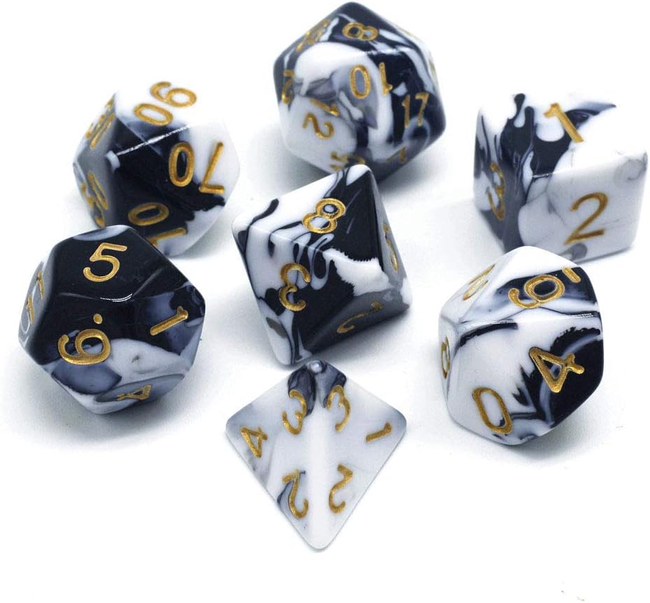 Black & White Dice Set