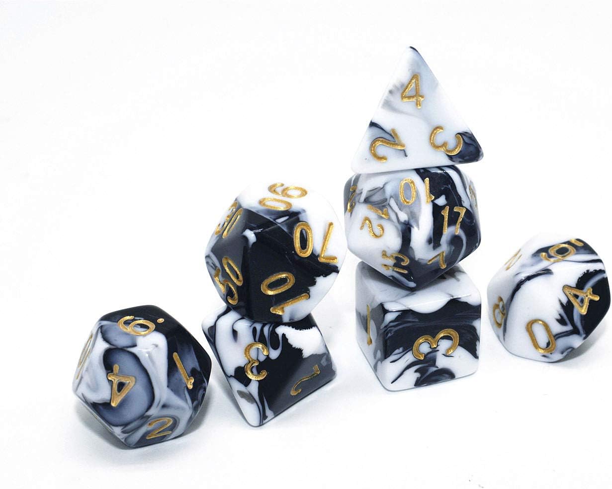 Black & White Dice Set