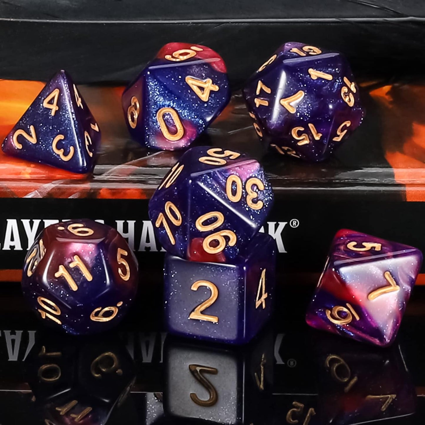 Blurple Nebula Dice Set 7pcs