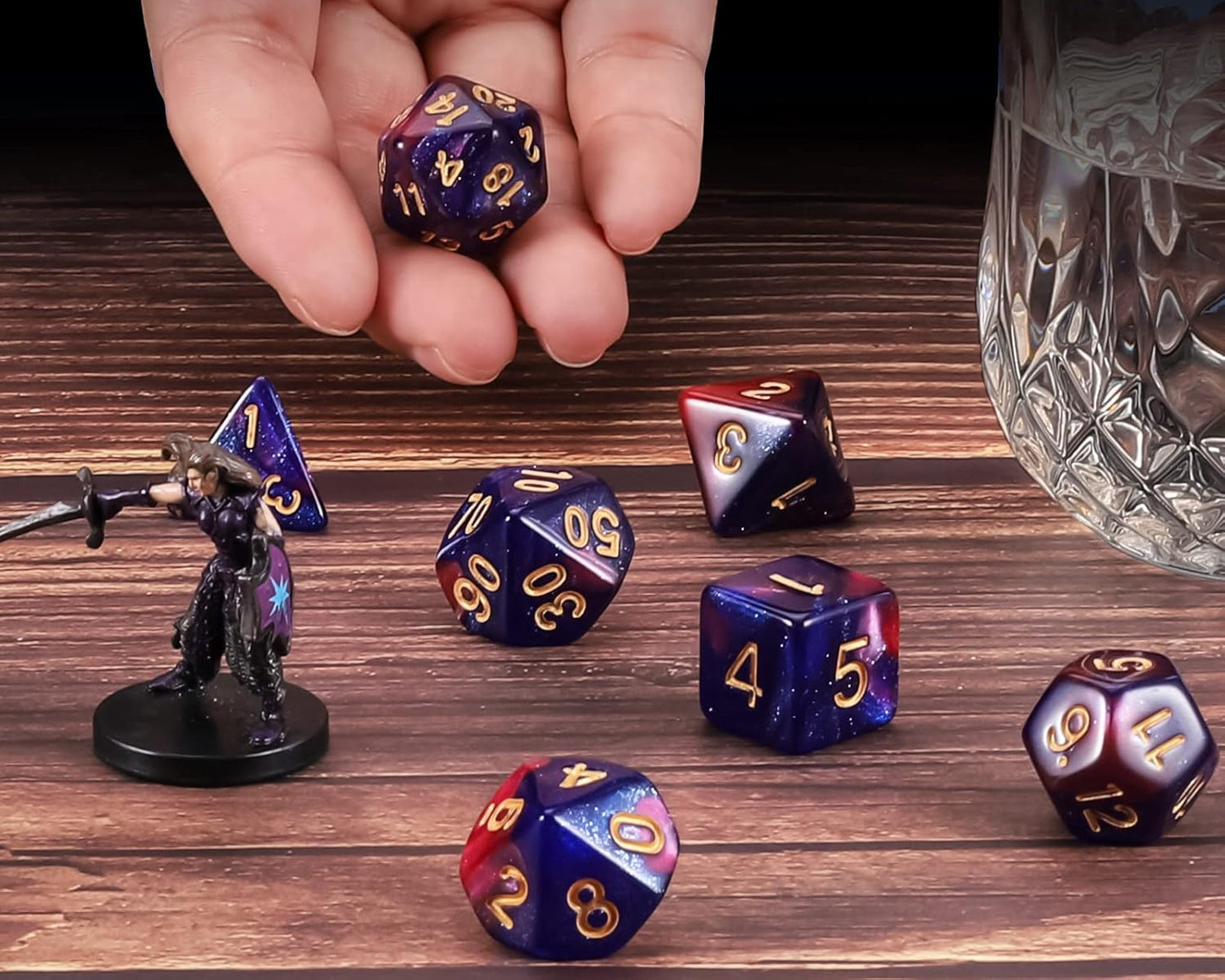 Blurple Nebula Dice Set 7pcs