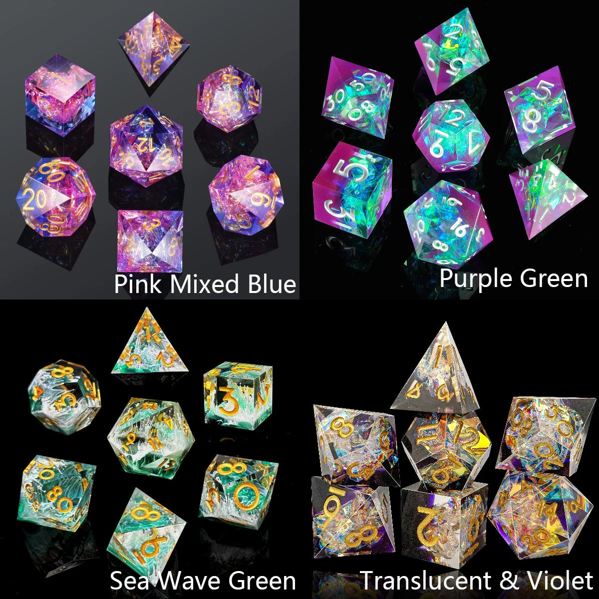 Resin Sharp Edged Dice Sets