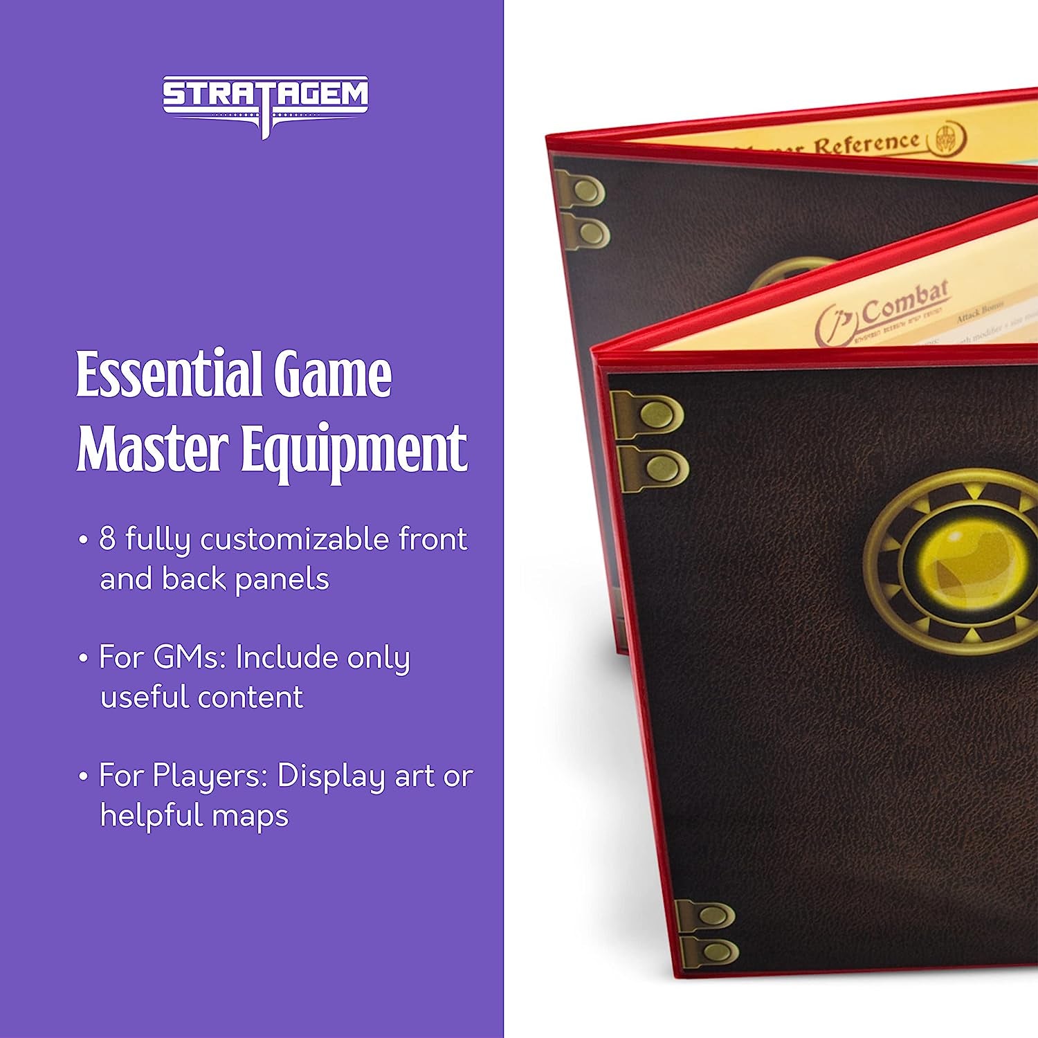4-Panel Customizable GM Screen with Free Inserts