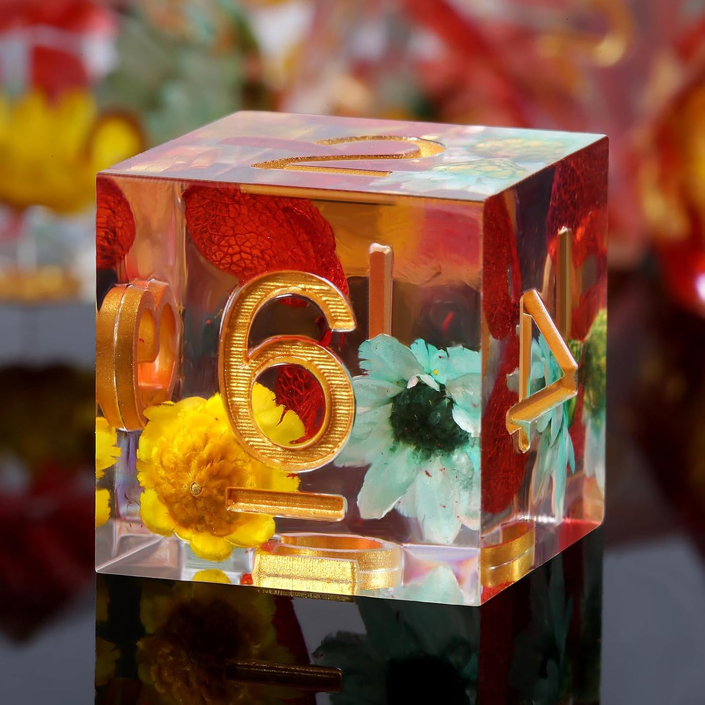 Handmade Resin Dice Sets with Dragon Case