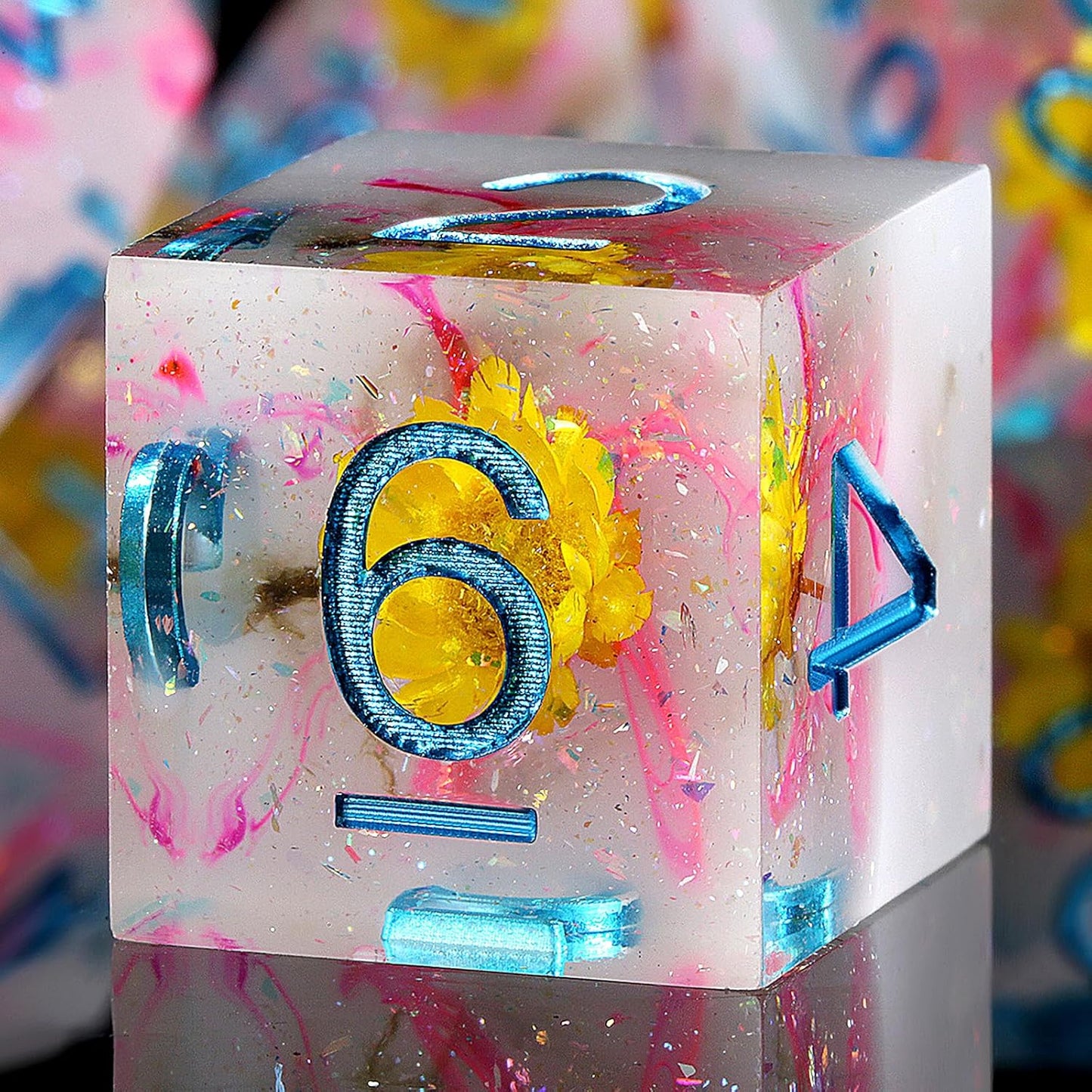 Handmade Resin Dice Sets with Dragon Case