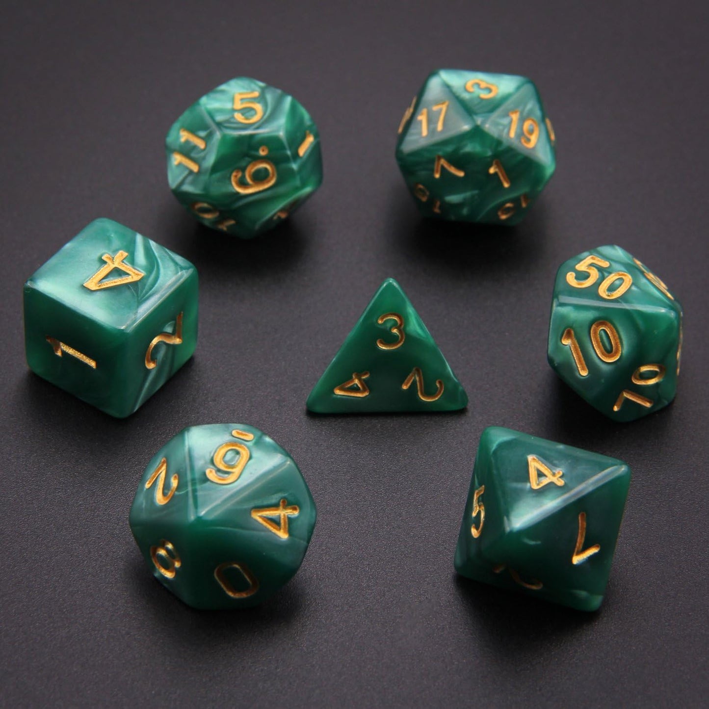 49-Piece Polyhedral Dice Bundle – 7 Full Sets + 7 Storage Bags