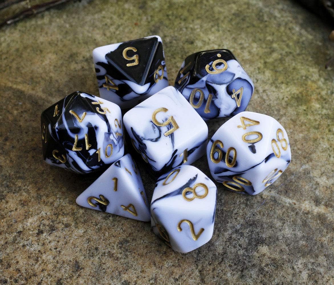Black & White Dice Set