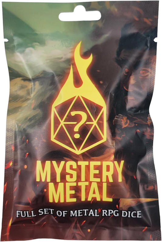 Metal Mystery Dice Bag - 1 Complete Set of 7 Metal Dice
