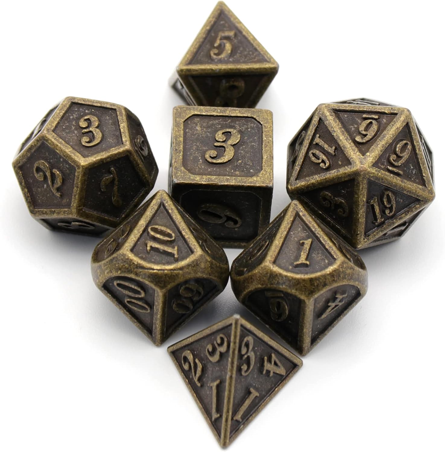Antique Metal Dice Set