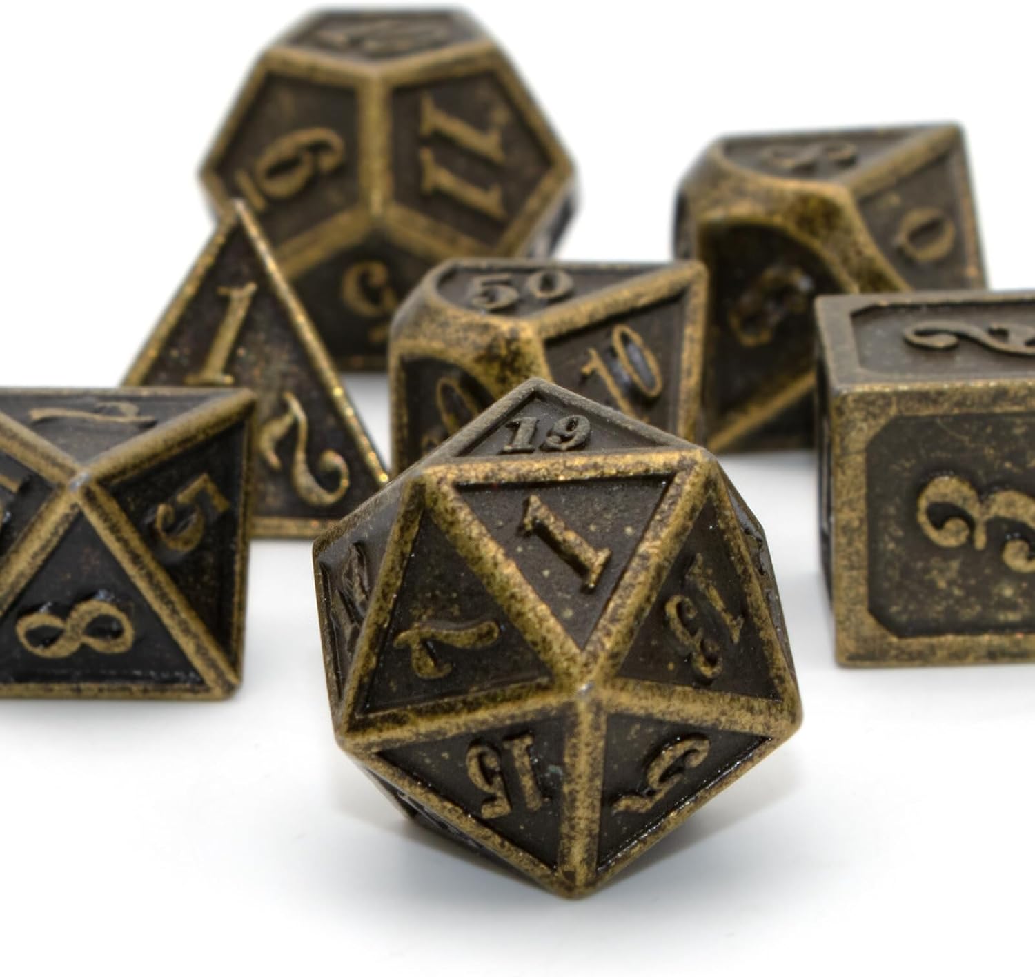 Antique Metal Dice Set
