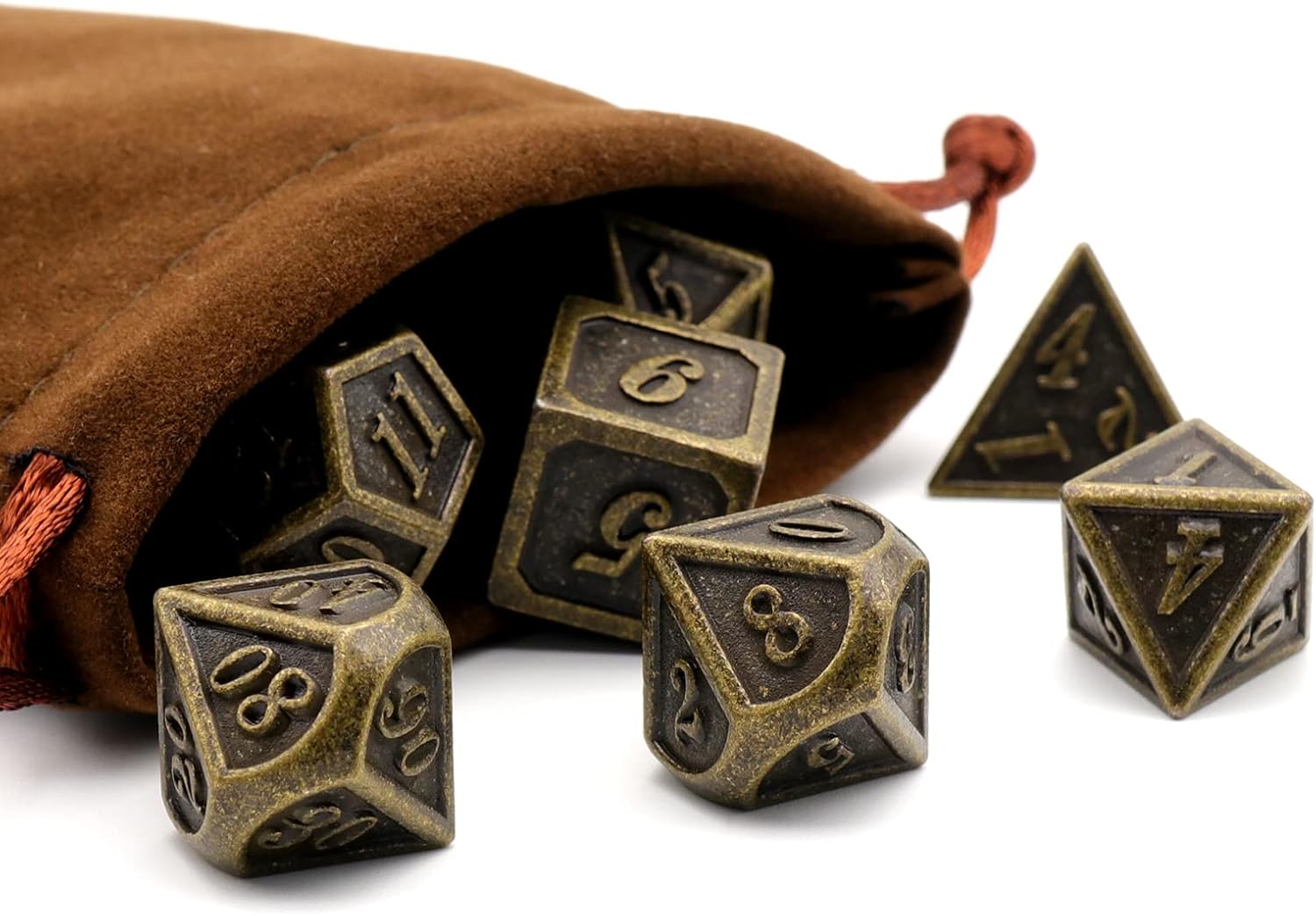 Antique Metal Dice Set