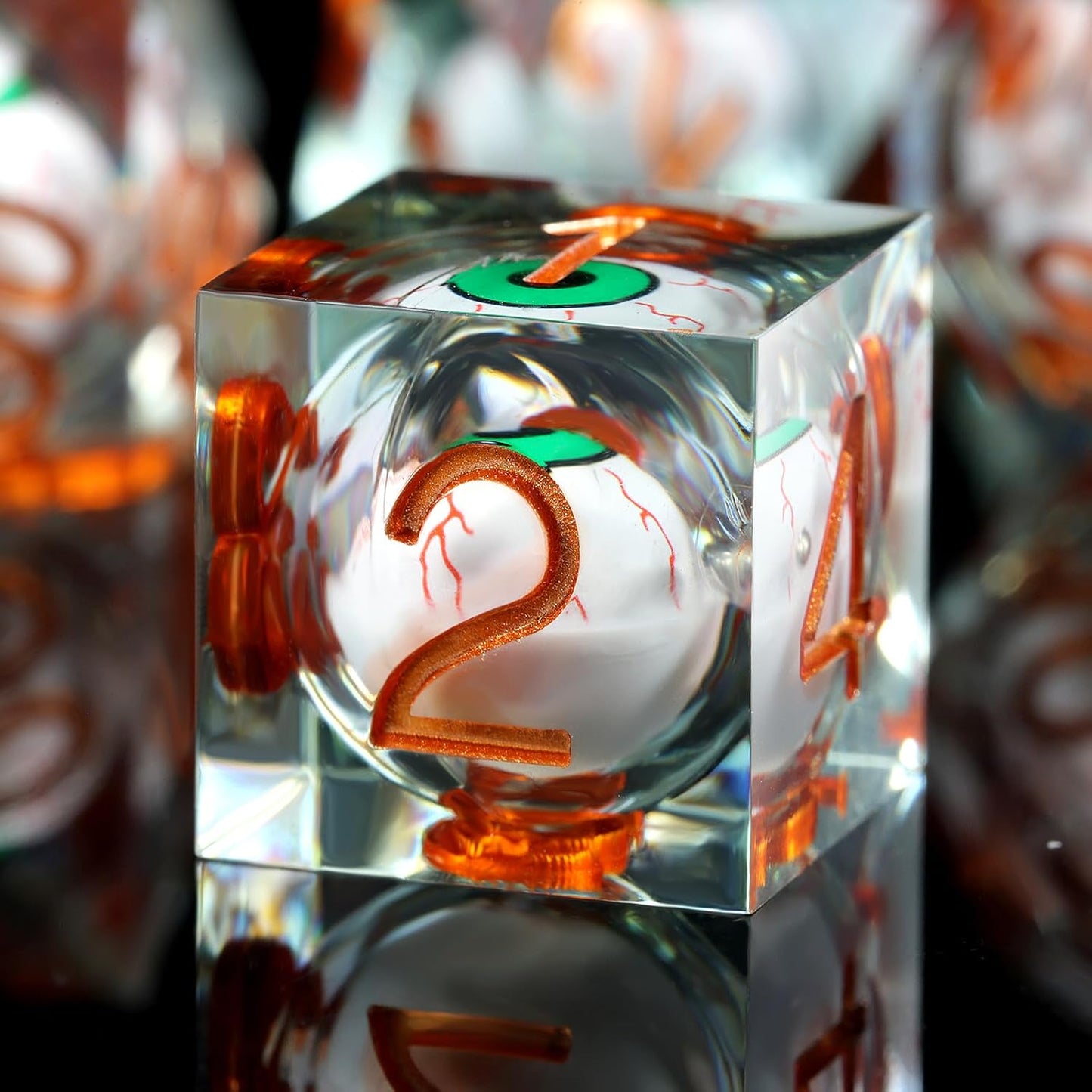 Handmade Resin Dice Sets with Dragon Case