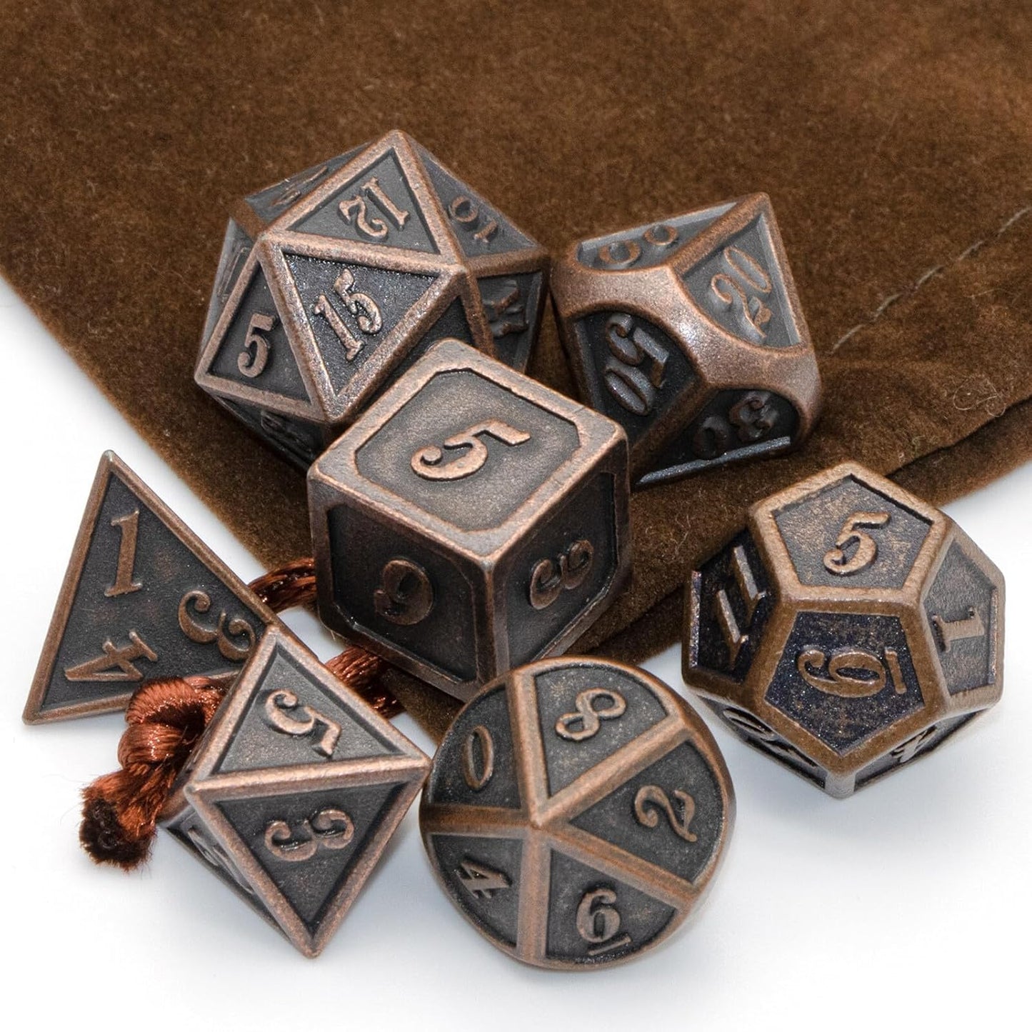 Antique Metal Dice Set