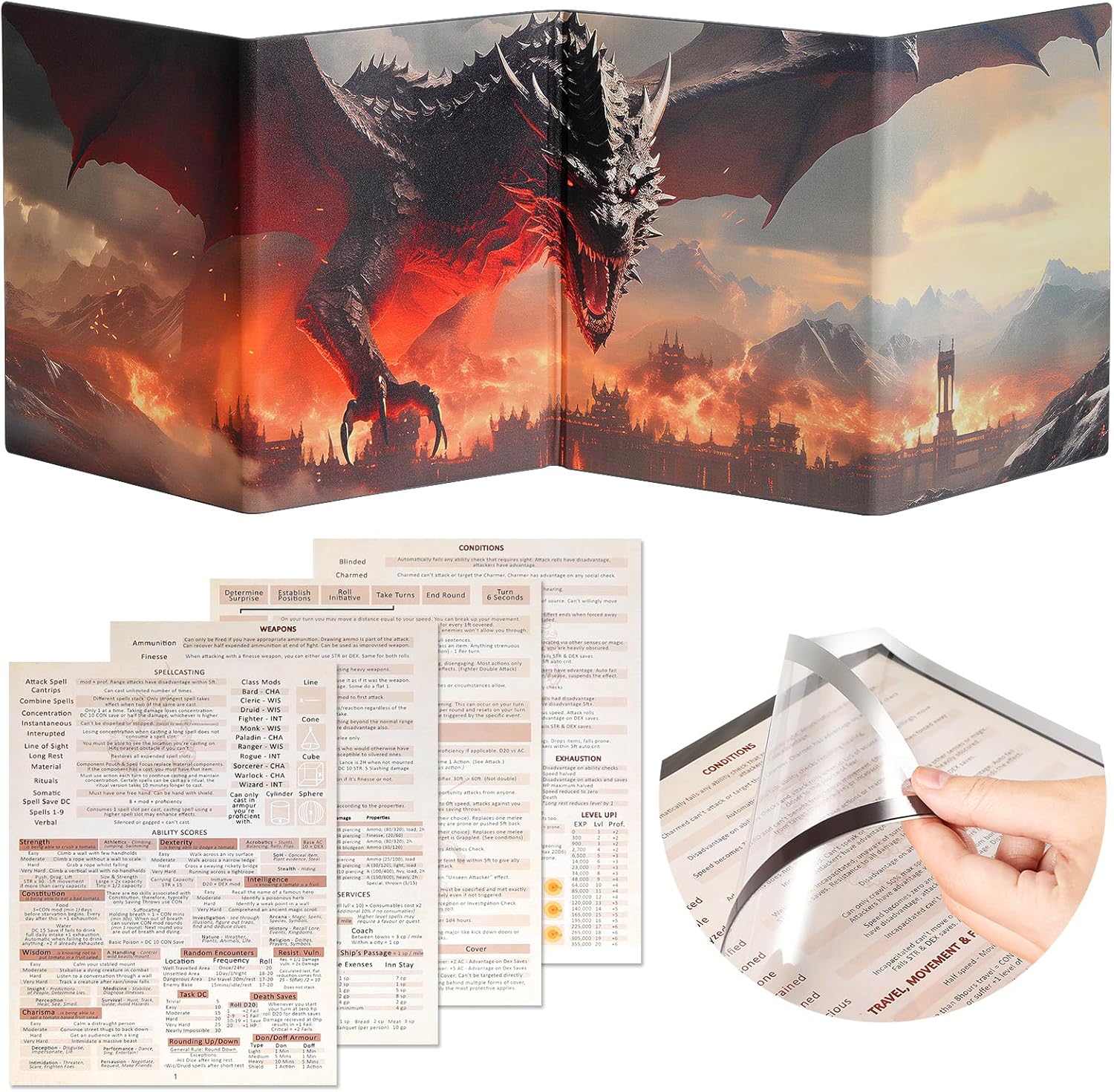Customizable DM Screen with 4 Panels