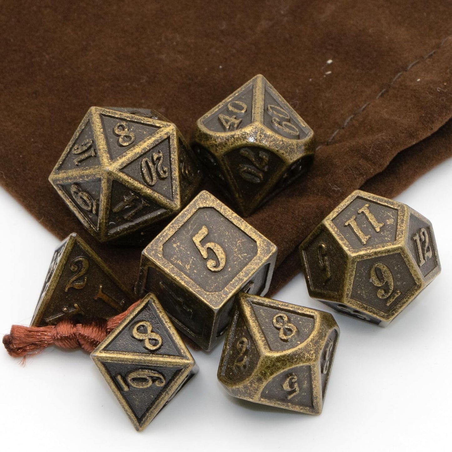 Antique Metal Dice Set