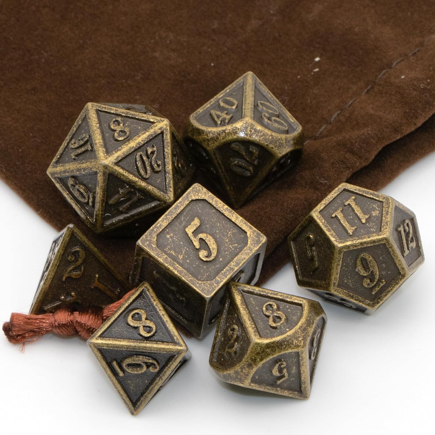 Antique Metal Dice Set