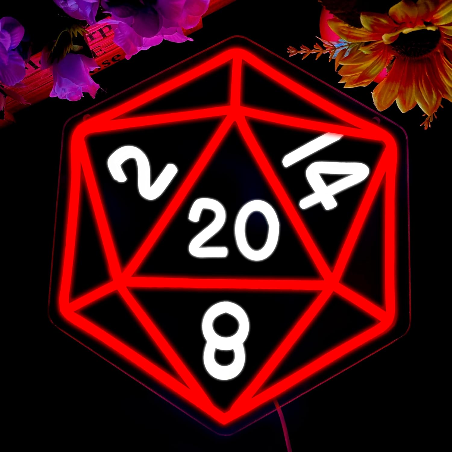 D20 Red Neon Sign