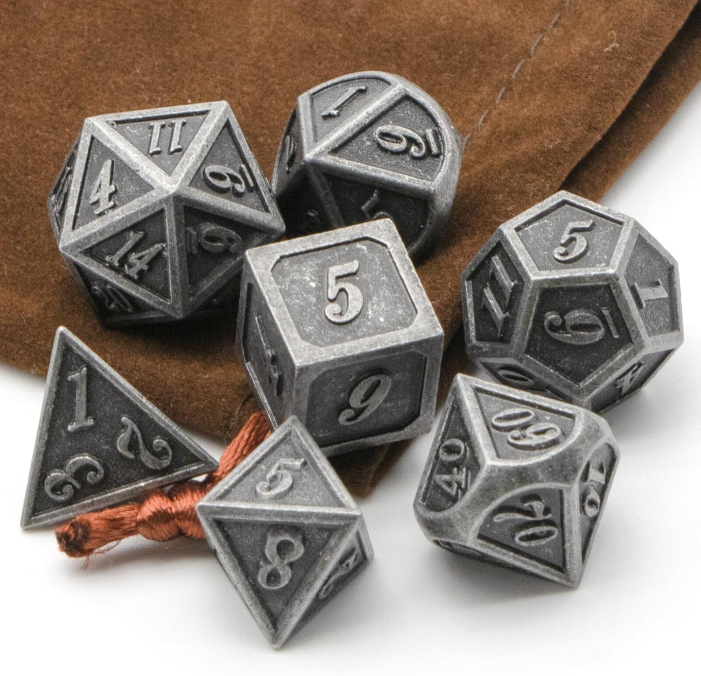 Antique Metal Dice Set