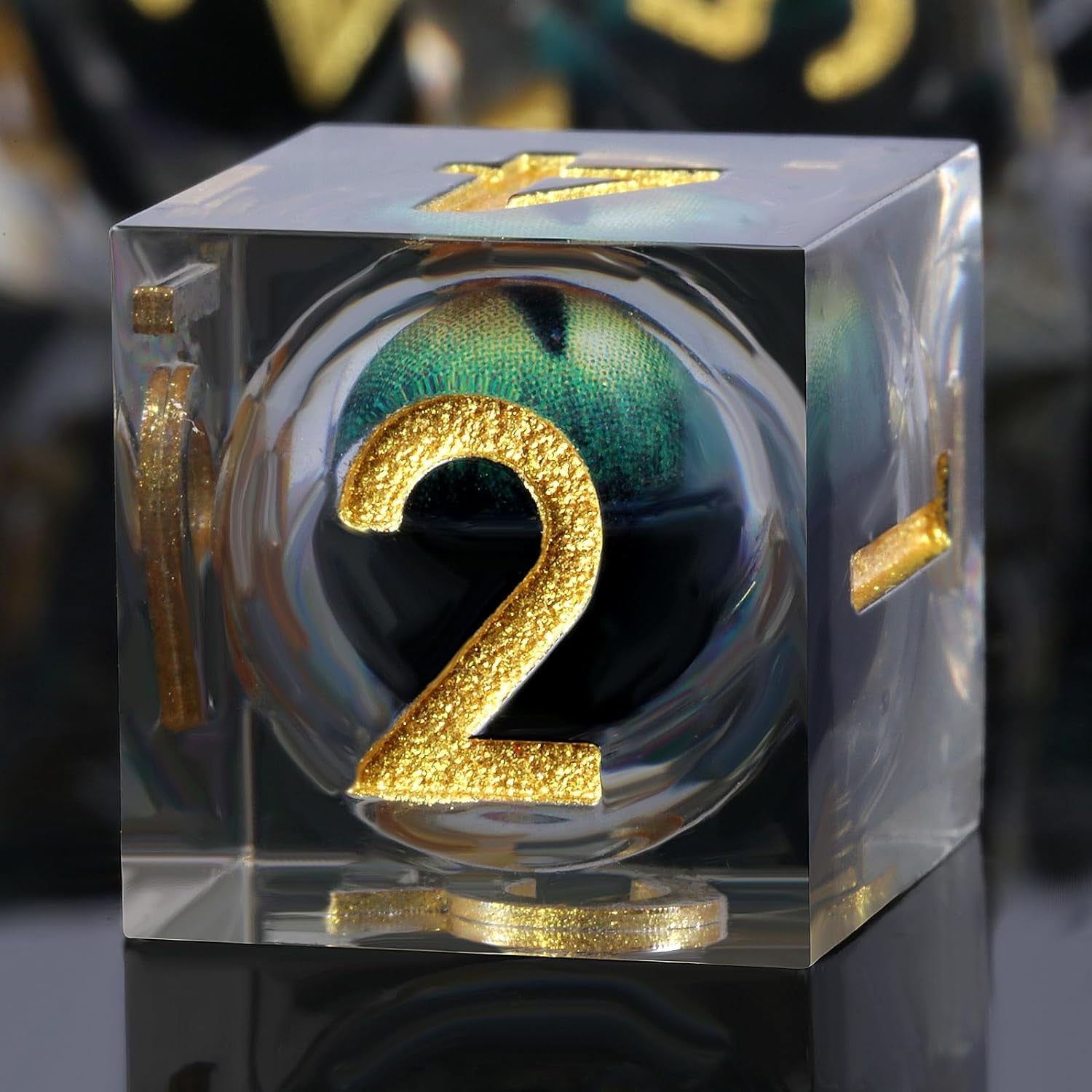 Handmade Resin Dice Sets with Dragon Case