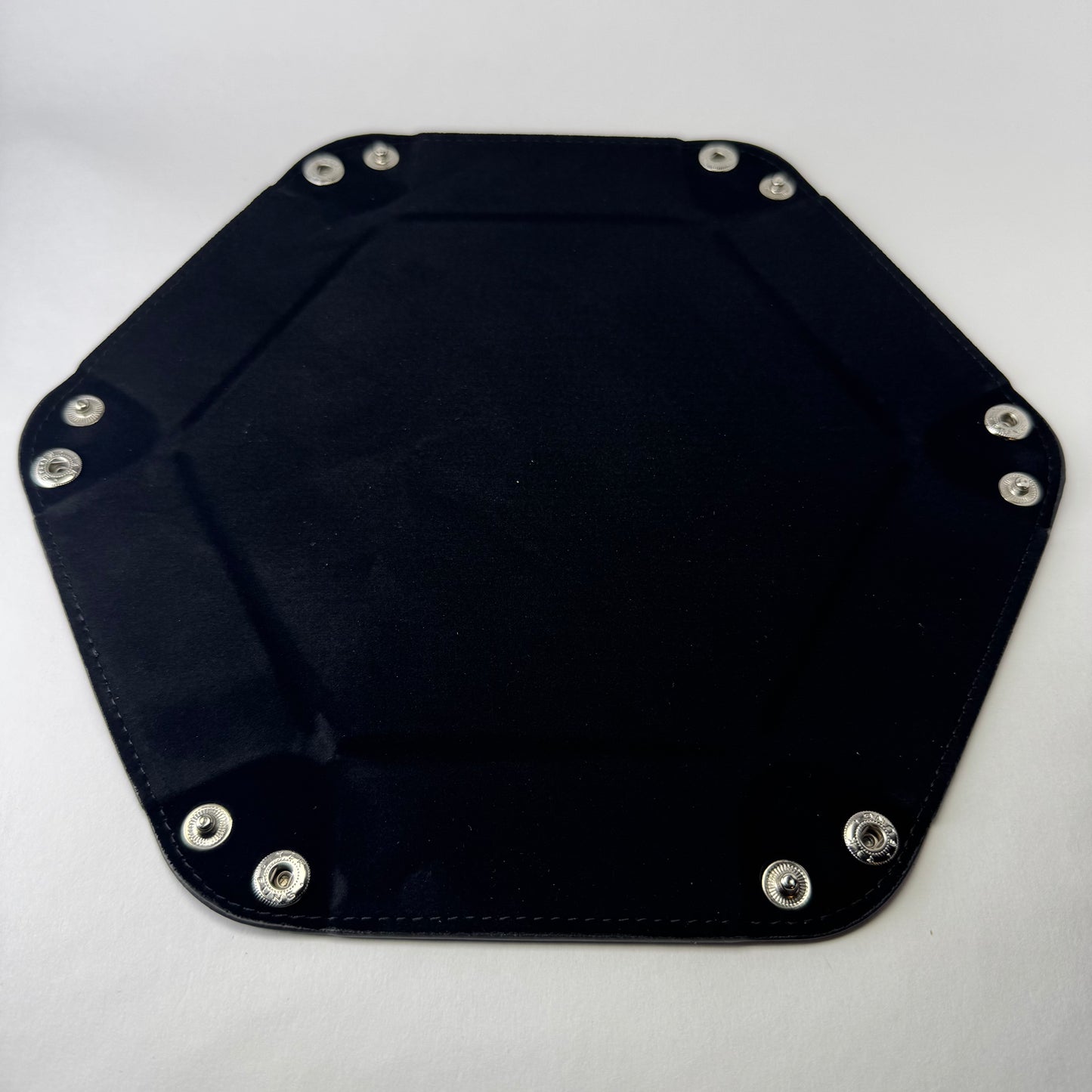 2-Piece PU Leather Hexagon Dice Tray Set (Camel & Black)