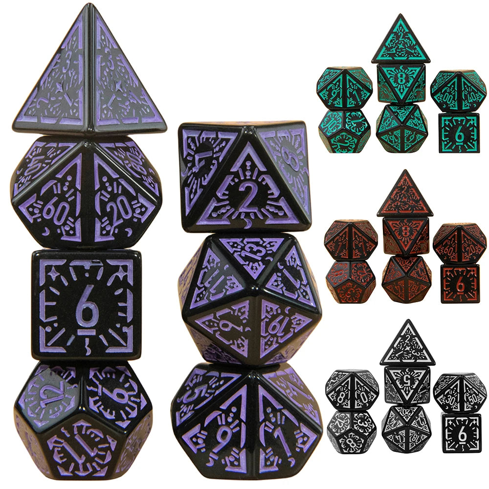 Carved Dice Set 7pcs