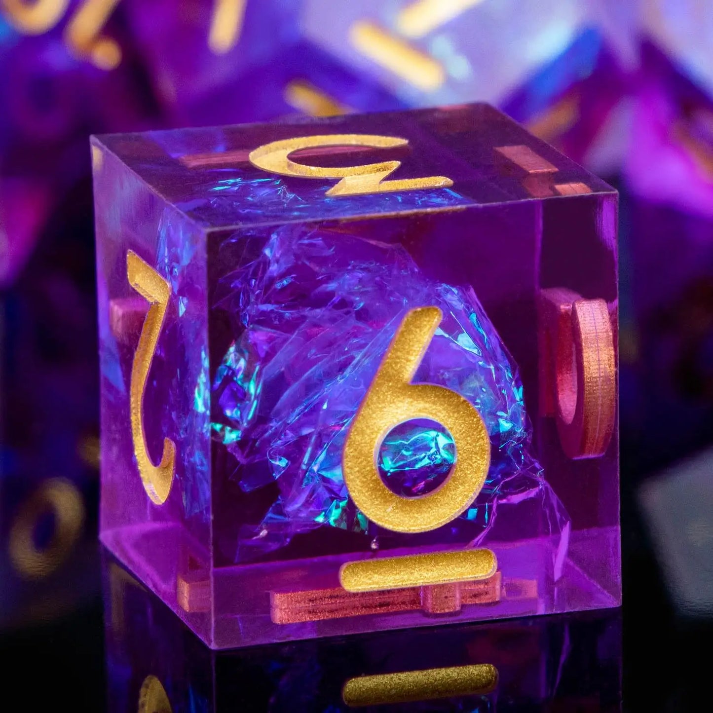 Semi-Transparent Handmade Resin Dice Set 7pcs