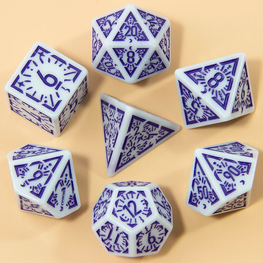 Carved Dice Set 7pcs