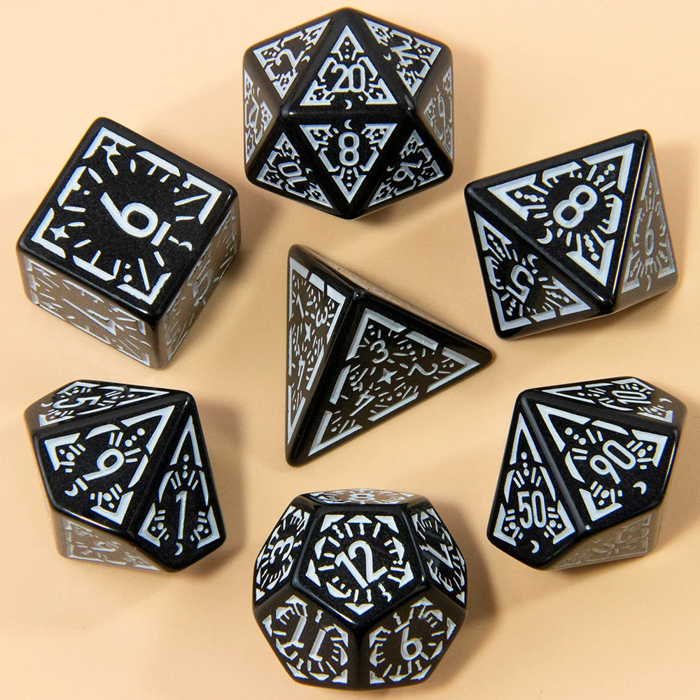 Carved Dice Set 7pcs