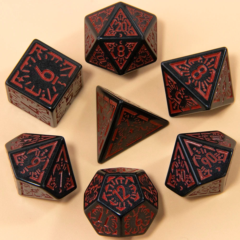 Carved Dice Set 7pcs