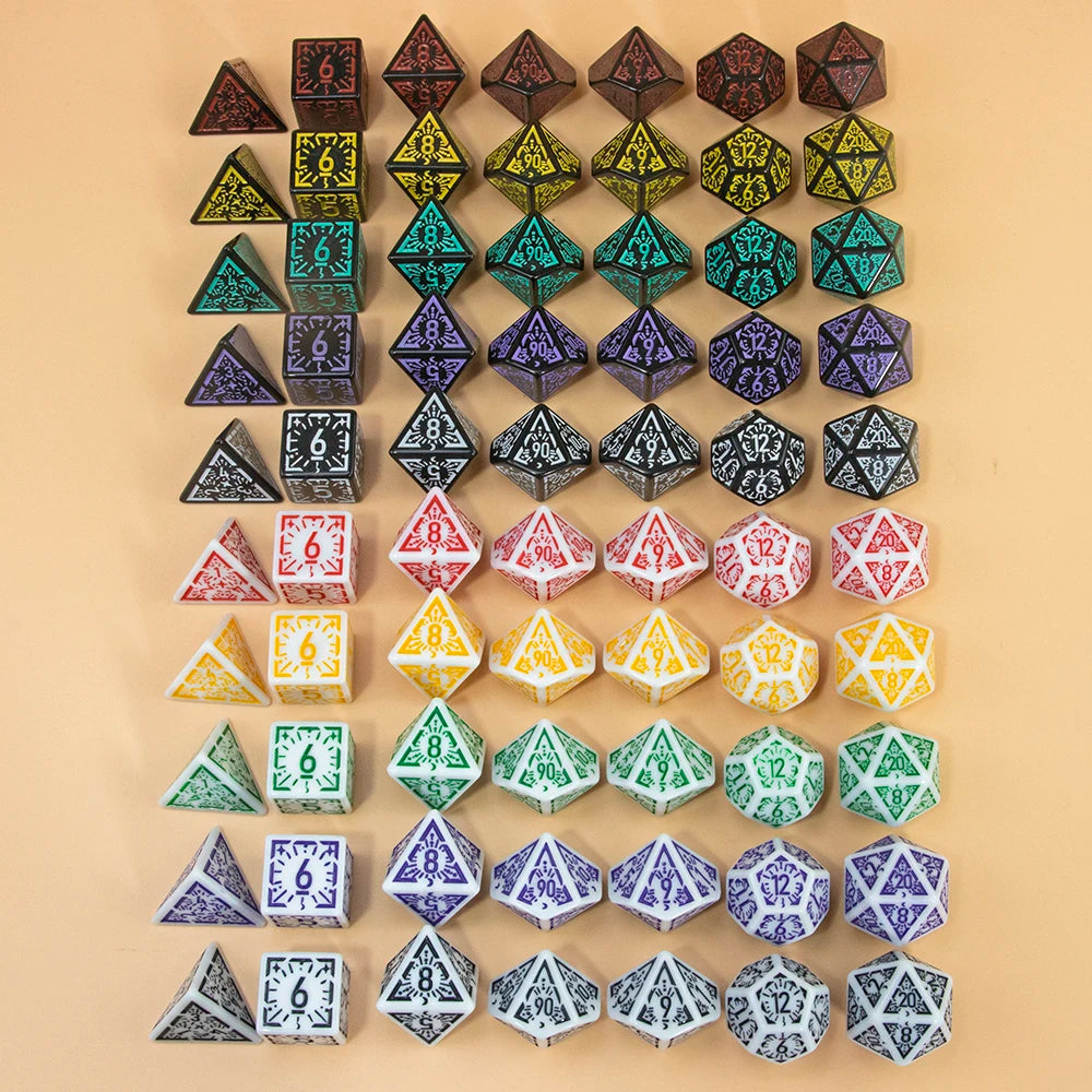 Carved Dice Set 7pcs