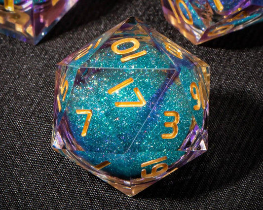 Liquid Resin Dice Set w/ Wooden Storage Box