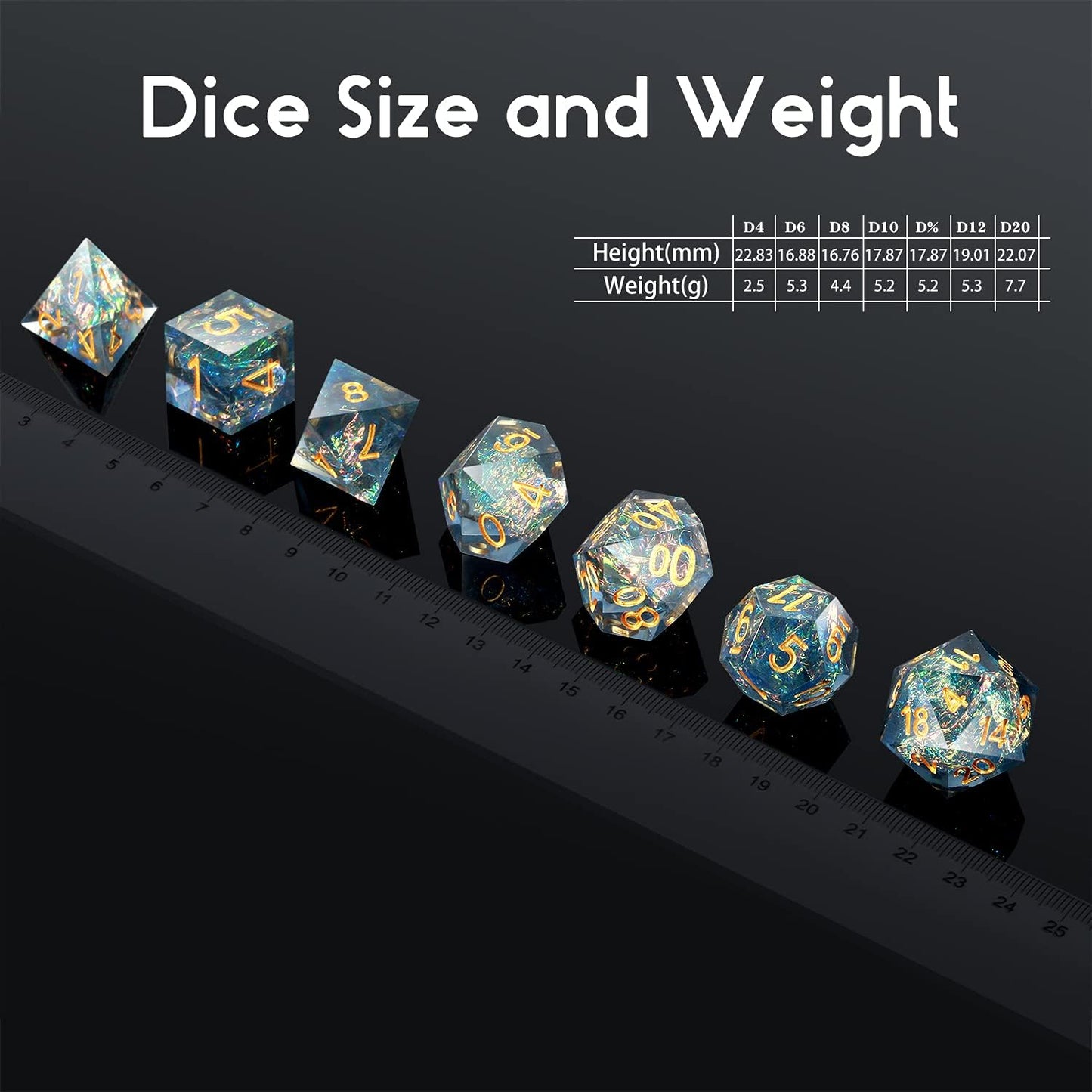 Handmade Resin Dice Sets with Dragon Case