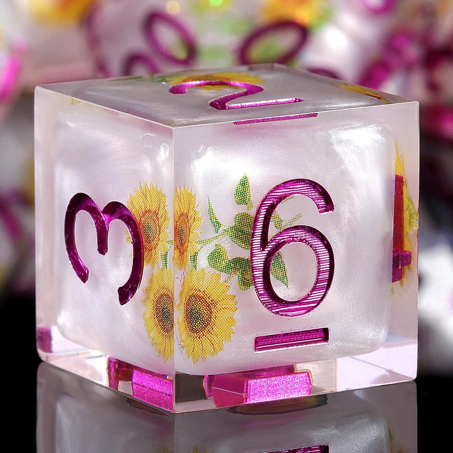 Handmade Resin Dice Sets with Dragon Case