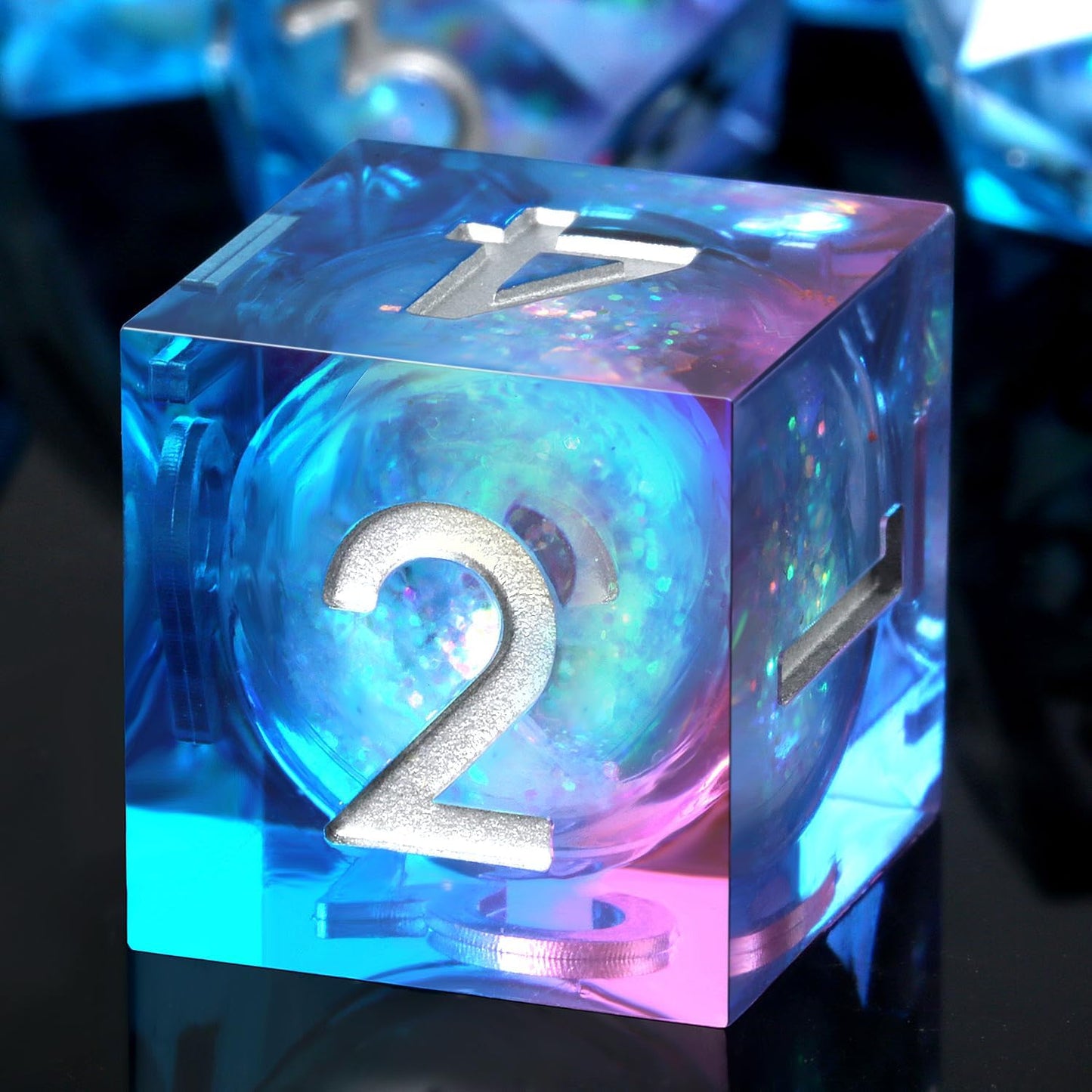 Handmade Resin Dice Sets with Dragon Case