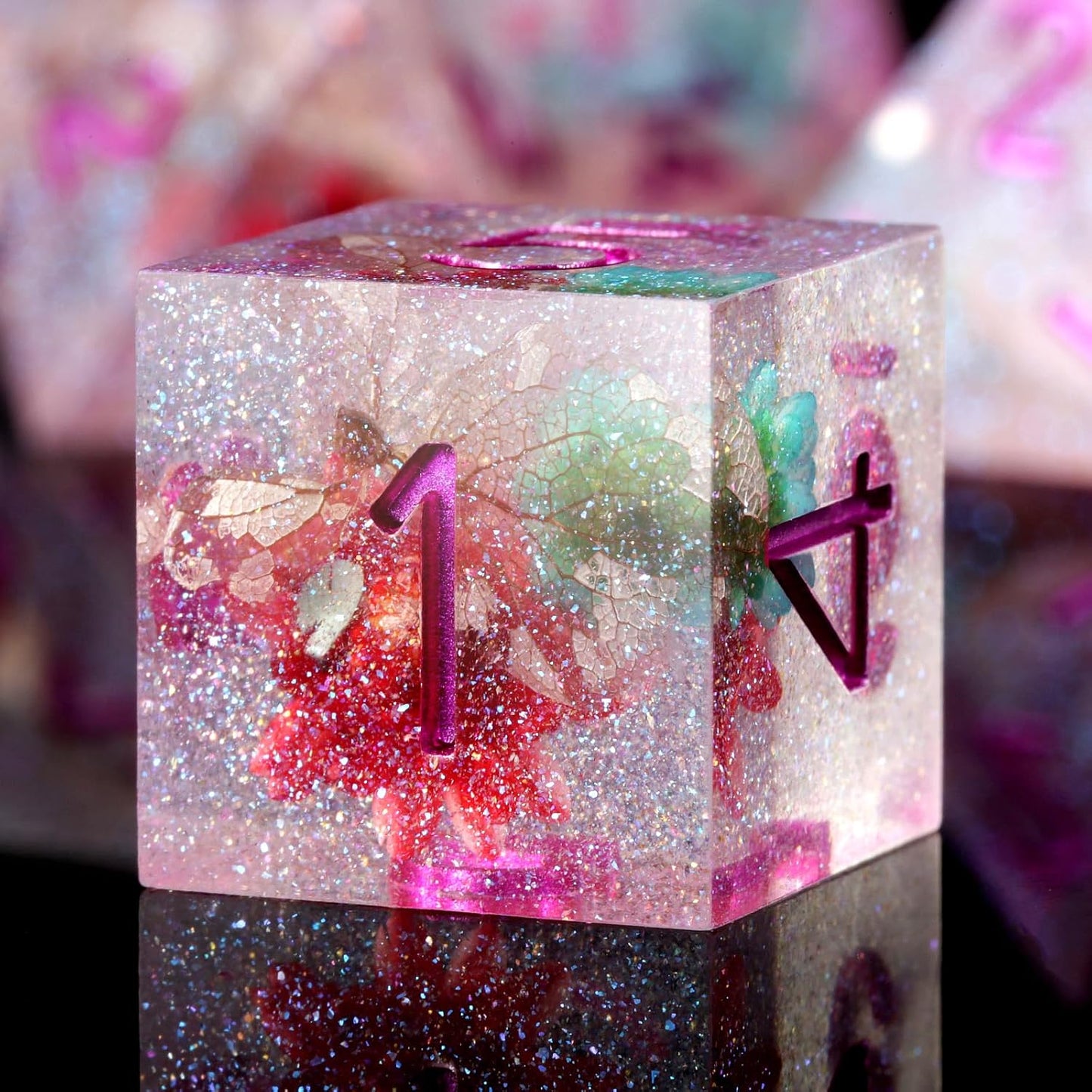 Handmade Resin Dice Sets with Dragon Case
