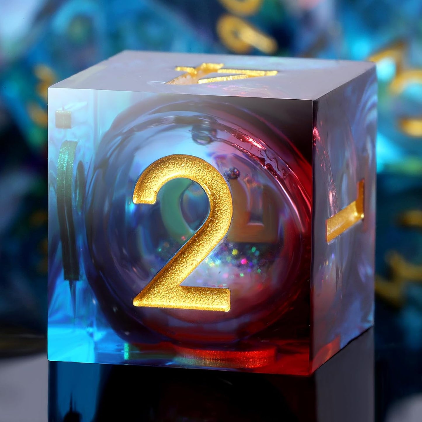 Handmade Resin Dice Sets with Dragon Case